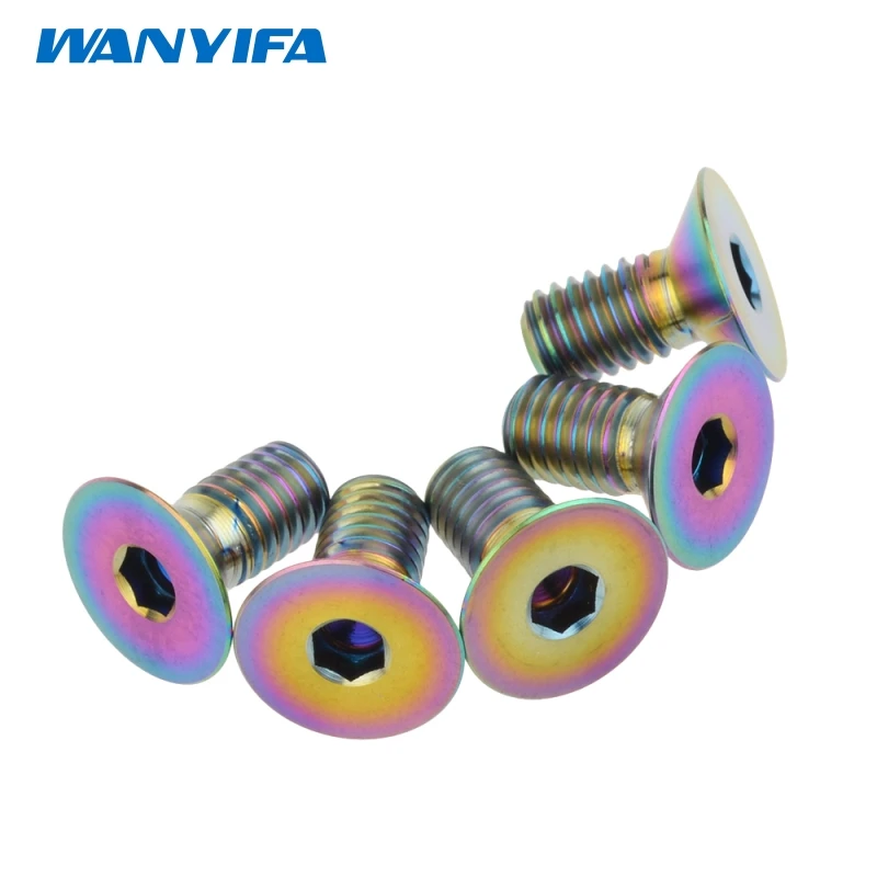 Болт waniifa M5x10mm титановый Ti 3 цвета потайной шестигранной головкой велосипедный винт болт