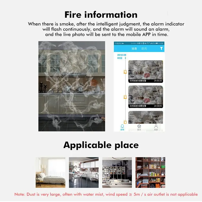 2 в 1 беспроводная камера обнаружения дыма WiFi домашняя система охранной сигнализации датчик дыма газа WiFi HD ip-камера для дома и офиса