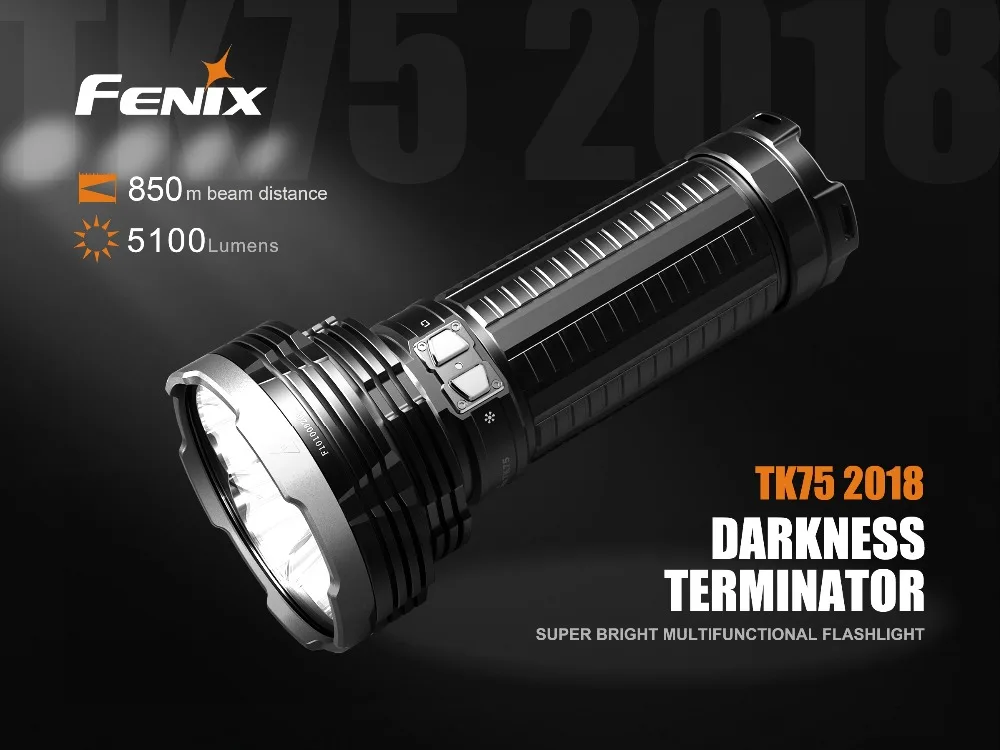 FENIX TK75 5100 люмен 929 ярдов луч издание CREE светодиодный USB Перезаряжаемый фонарик+ 4 x Fenix ARB-L18-3500 батарея, зарядное устройство