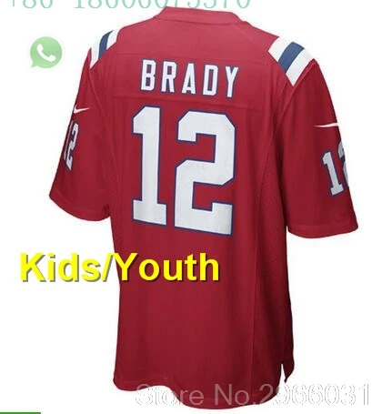 Новая Англия A+++ качественная Детская Молодежная Футболка Tom Brady 12 Rob Gronkowski 87 Julian Edelman 11 Doug Flutie 91 Jamie Collins - Цвет: for kids youth