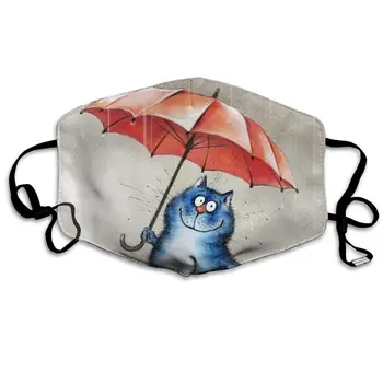 

Mouth Mask Cat in Rain Print Masks - Breathable Adjustable Windproof Mouth-Muffle, Camping Running for Women and Men