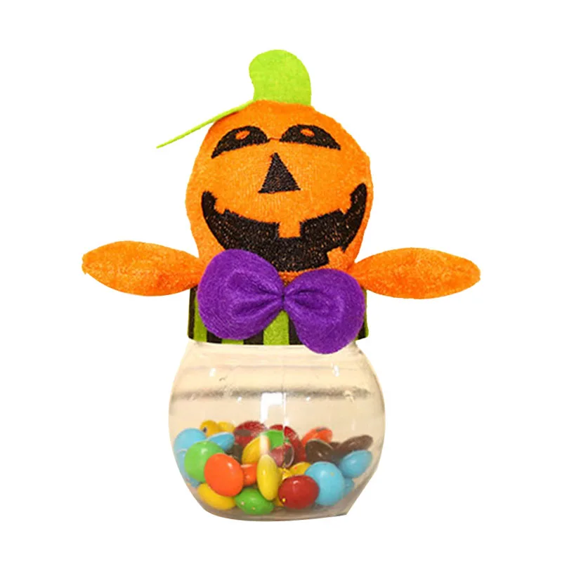 Хэллоуин приведение в виде тыквы Подарочная коробка детская пластиковая прозрачная Конфета банка дети сахарные мешки вечерние украшения многоразовые прочные - Цвет: A