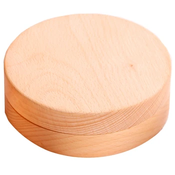 

Round DIY Wood Crafts Ring Earrings Container Case Jewelry Storage Personalized Wedding Engagement Wooden Ring Bearer Box