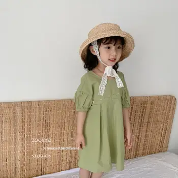 

2020 Korea style girls dress fashion cotton summer girls dresses 3-8 years HO743