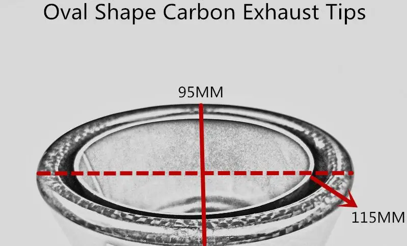 

AK Oval Car Carbon Fiber Exhausts Tips with Black Stainless Steel for Motorcycle Exhaust Muffler IN 54MM-OUT 115MM