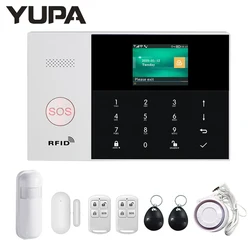Système d'alarme de sécurité domestique intelligent sans fil, wi fi, Gsm, 433mhz, contrôle via application Ios/Android, carte Rfid, activation/désactivation de la télécommande, filaire 