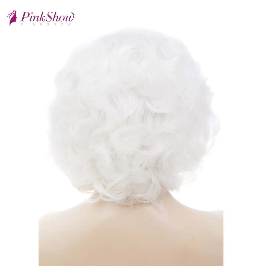 Pinkshow короткие белые кружевные передние парики для женщин синтетические кружевные передние парики термостойкие волокна Glueless косплей парик
