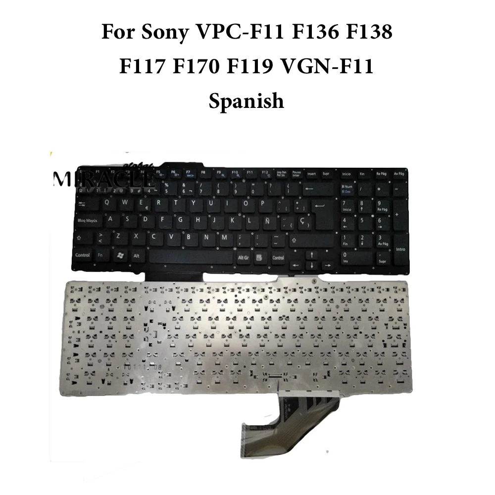 Клавиатура для ноутбука Sony VPC-F11 F136 F138 F117 F170 F119 VGN-F11 LA/SP Испанский ES KBD оригинальный