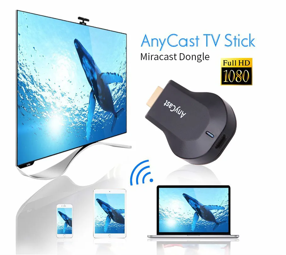 M2 tv stick Anycast Plus Miracast беспроводной hdmi 1080p tv Stick Адаптер Wifi Дисплей зеркало приемник ключ для ios android - Цвет: Черный