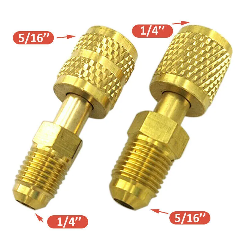 Adaptateur Fileté Laiton 1/4 SAE Mâle Vers 3/8 SAE Femelle - Lot De 2 Pièces - Neuf