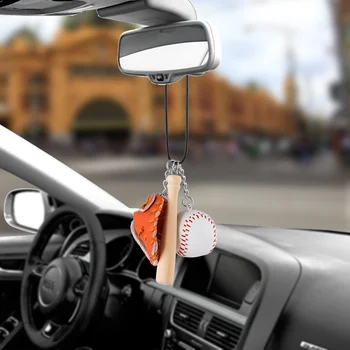 

Car Pendant Ornaments Baseball Gloves Bat Hanging Auto Interior Rear View Mirror Decoration Dangle Trim Accessory Car Styling