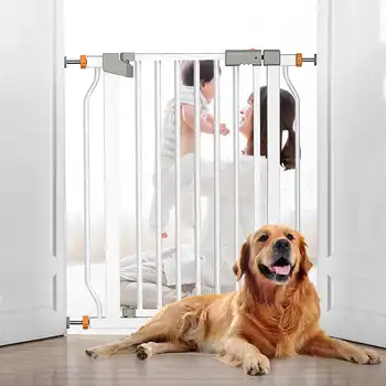 

75X78cm Adjustable Baby Safety Door Gate Pet Dog Cat Fence Stair Door Metal High Strength Iron Gate For Kids Safety