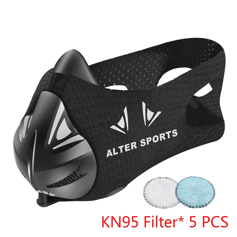 

ALTER SPORTS MASK for Training Dust Mask Running Fitness High Altitude Simulation Elevation Increase Cardio Workout Gym KN95