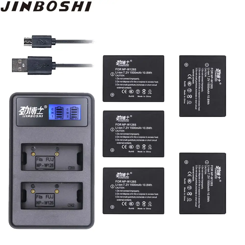 

5pcs NP-W126S NP W126S Battery packs + LCD USB Charger for Fujifilm Fuji NPW126S XT3 XA5 XT20 XT2 XH1 XT10 XE3 X100F xpro2