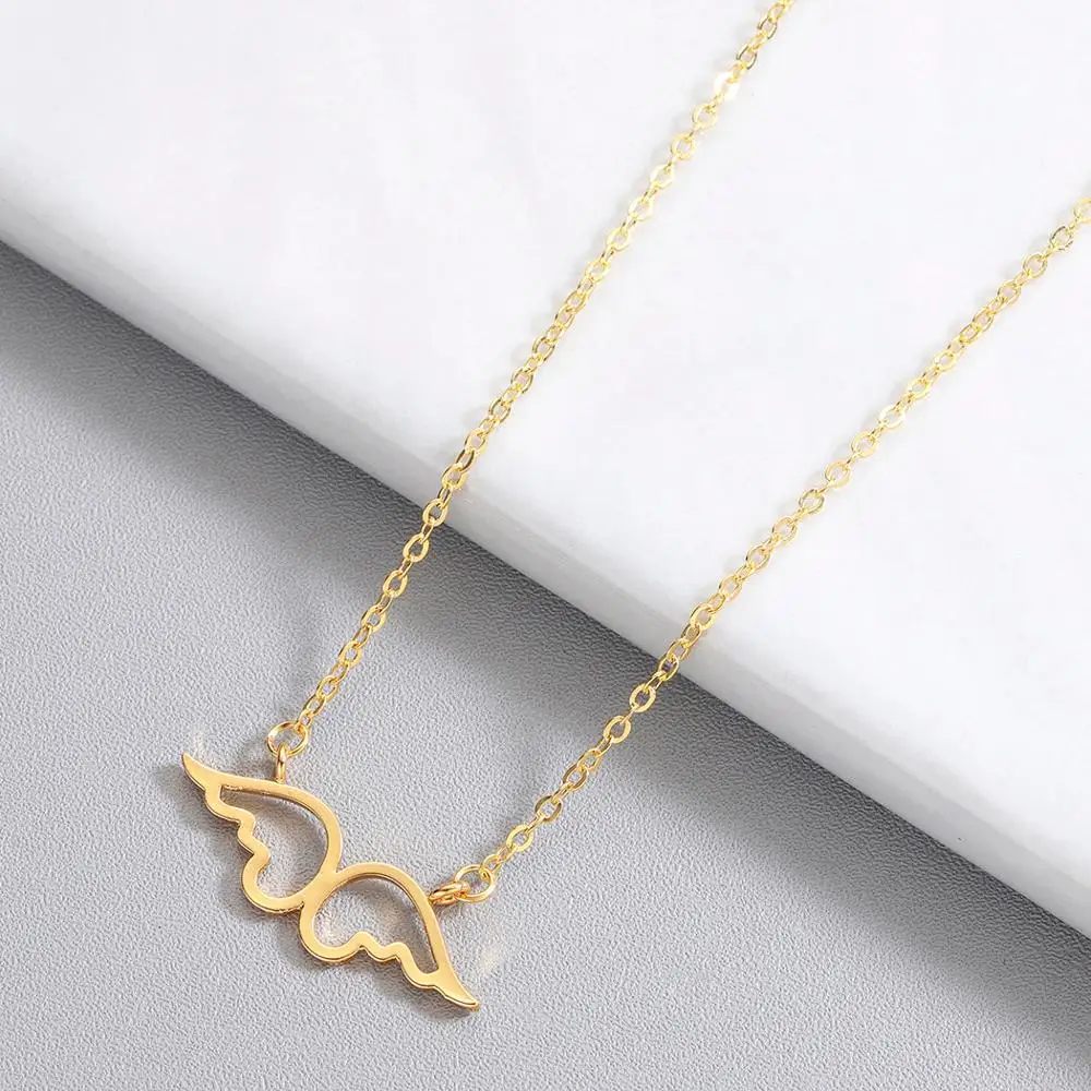 Chandler Stainless Steel Hollow Out Angle Wing  Fairy Elf Necklace Women Men Unisex Fashion Jewelry Friend Gift Factory Price