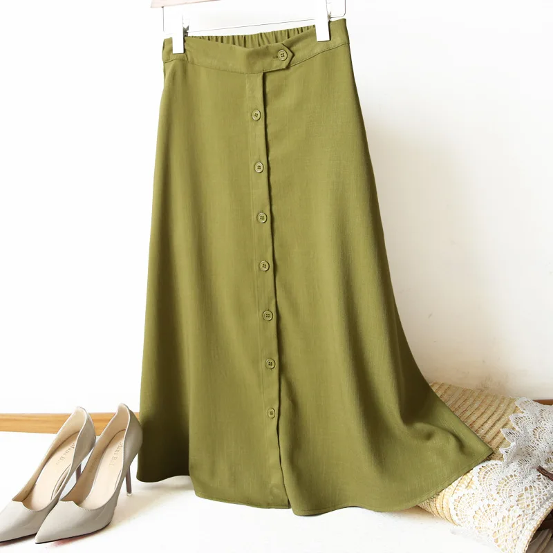 Elegant Japanese Style Natural Cotton Linen Skirt Dress Women's Autumn Clothing A- line Skirt Boutique WOMEN'S Dress Batch