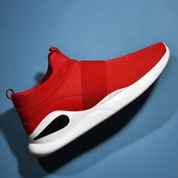 

Summer Comfortable Outdoor Fashion Casual Shoes Red Slip-on Breathable Mesh Flats Black Trainers Sneakers Zapatillas Hombre