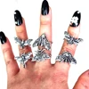 hzew 5pcs Resizable Death Head Skull Butterfly Moth Ring Creativity Gift For Women Men 5