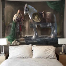  Oil Painting Art PrintedTapestry The Medieval TimesTapestry Psychedelic Wall Hanging Beach Towel Polyester Thin Blanket Yoga 