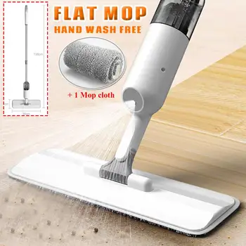 

360 Rotating Head Spray Mop Broom Set Mop Wooden Floor Flat Mops Home Cleaning Tool Household with Reusable Microfiber Pad