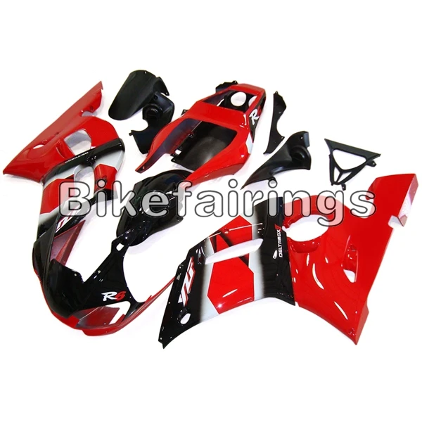 As Picture Shown Блестящий красный черный корпус для Yamaha YZF-600 YZF600 R6 1998 1999 2000 2001 2002 Cowling велосипед корпуса Обтекатели панели пластиковый корпус - Цвет: As Picture Shown