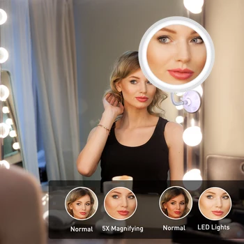 

LED Makeup Mirror with Led Light Vanity Mirror Magnifying Miroir 10x Make up Mirrors Flexible Mirrors Cosmetic Shaving Mirrors