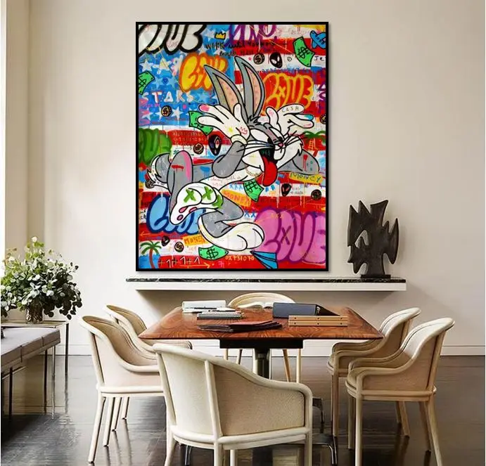 

free shipping hand made graffiti pop art oil painting Mr Brainwash good for decoration