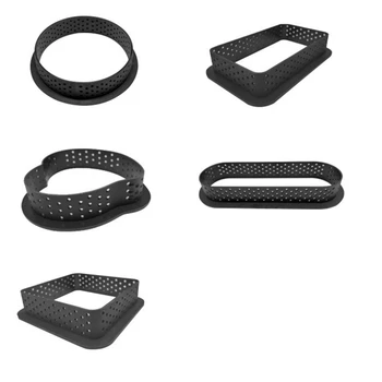 

5 Styles Plastic Perforated Egg Tart Ring Fruit Mousse Cake Cookies Pastry Molds French Dessert Mould Kitchen Baking Tools