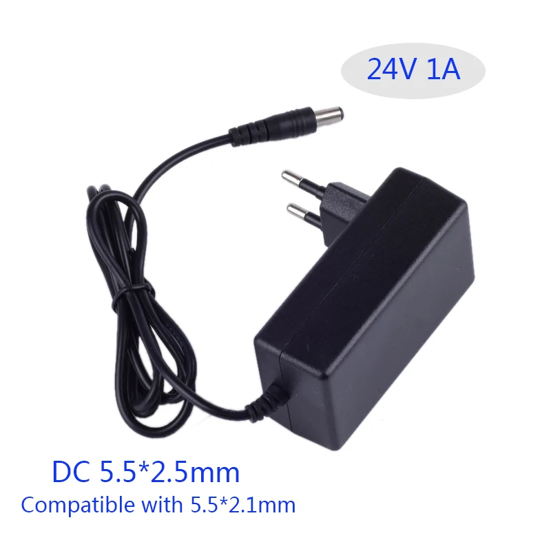 

AC 100-240V to DC 24V 1A Grease kille charger Massage pillow Charger Switching power supply 5.5x2.5mm converter adapter