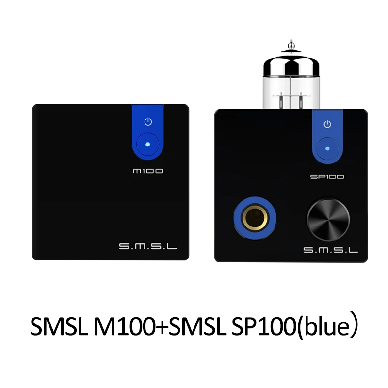 SMSL SP100 усилитель для наушников SMSL M100 DAC декодер аудио 6N3 ValveTube AMP AK4452 чип DSD512 Spdif USB DAC Amp XMOS XU208 - Цвет: blue