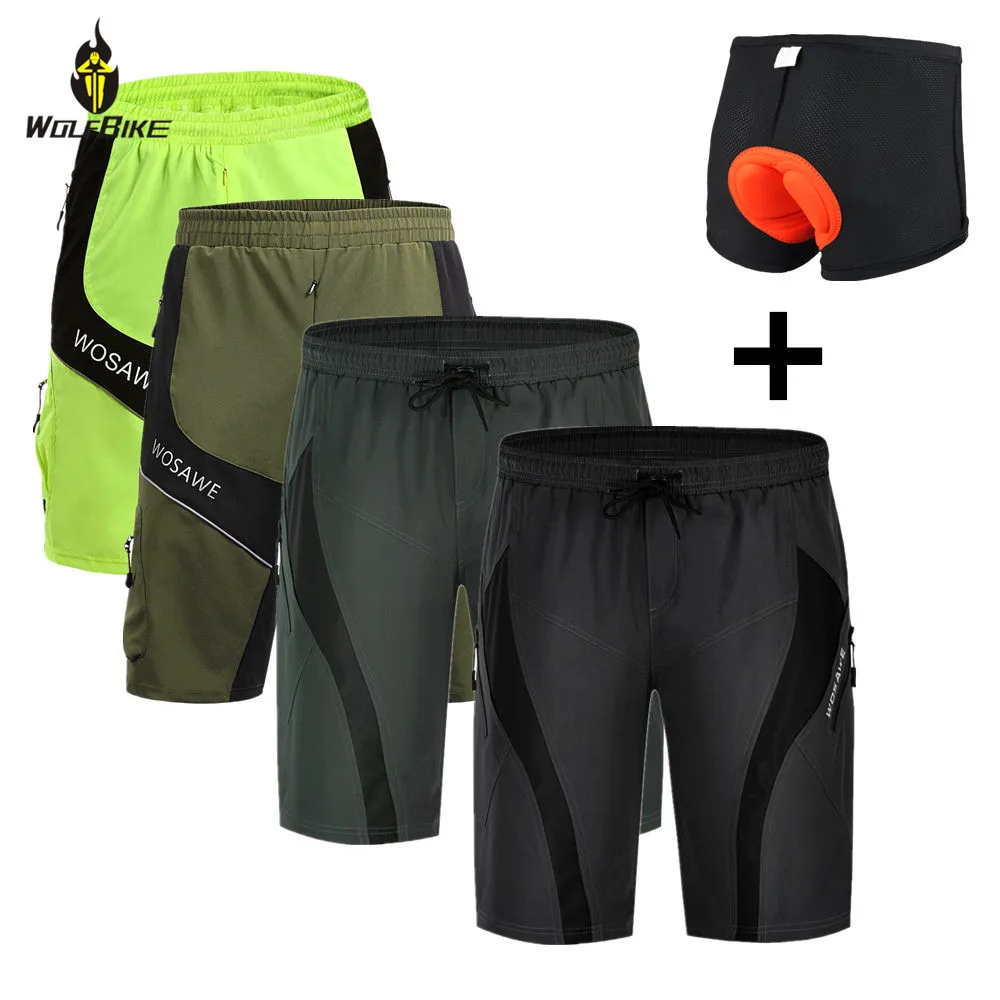 WOSAWE мужские шорты для горного спорта MTB шорты с гелевыми вставками 3D нижнее белье для велоспорта велосипед водоотталкивающие летние шорты