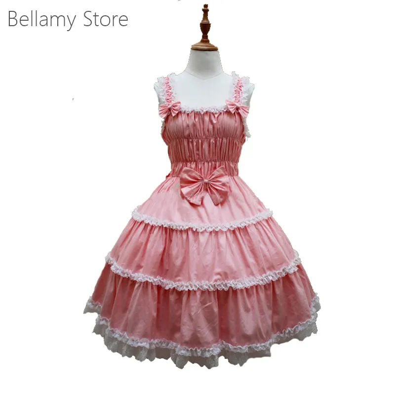

Gothic Lolita Dress Dreamful Pink Lace Hem Sweet skirt