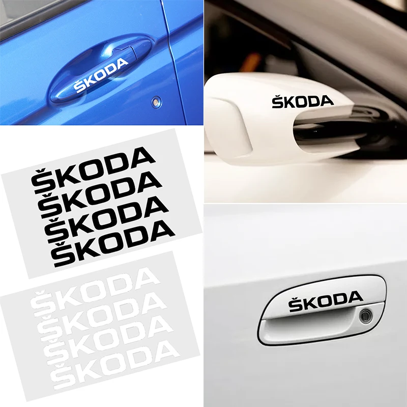 

4 Pieces Car Rearview Mirror Stickers Auto Decal for Skodas Octavia A5 A7 Fabia Superb Car Accessories Automobile Gadgets