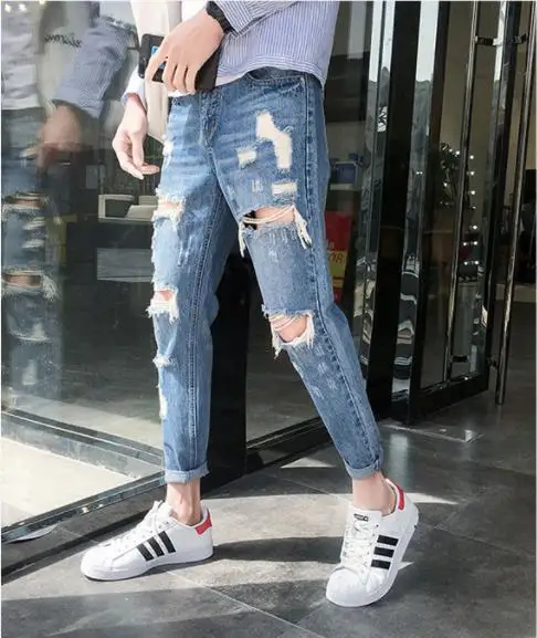 summer Korean ripped jeans mix 