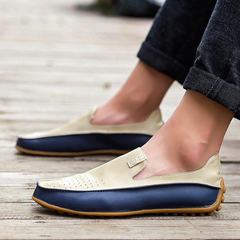 

Spring Pu Leather Men Shoes Anti Slip Casual Shoes Men Comfortable Fashion Men Sneakers Brand Slip On Flats Footwear Big Size