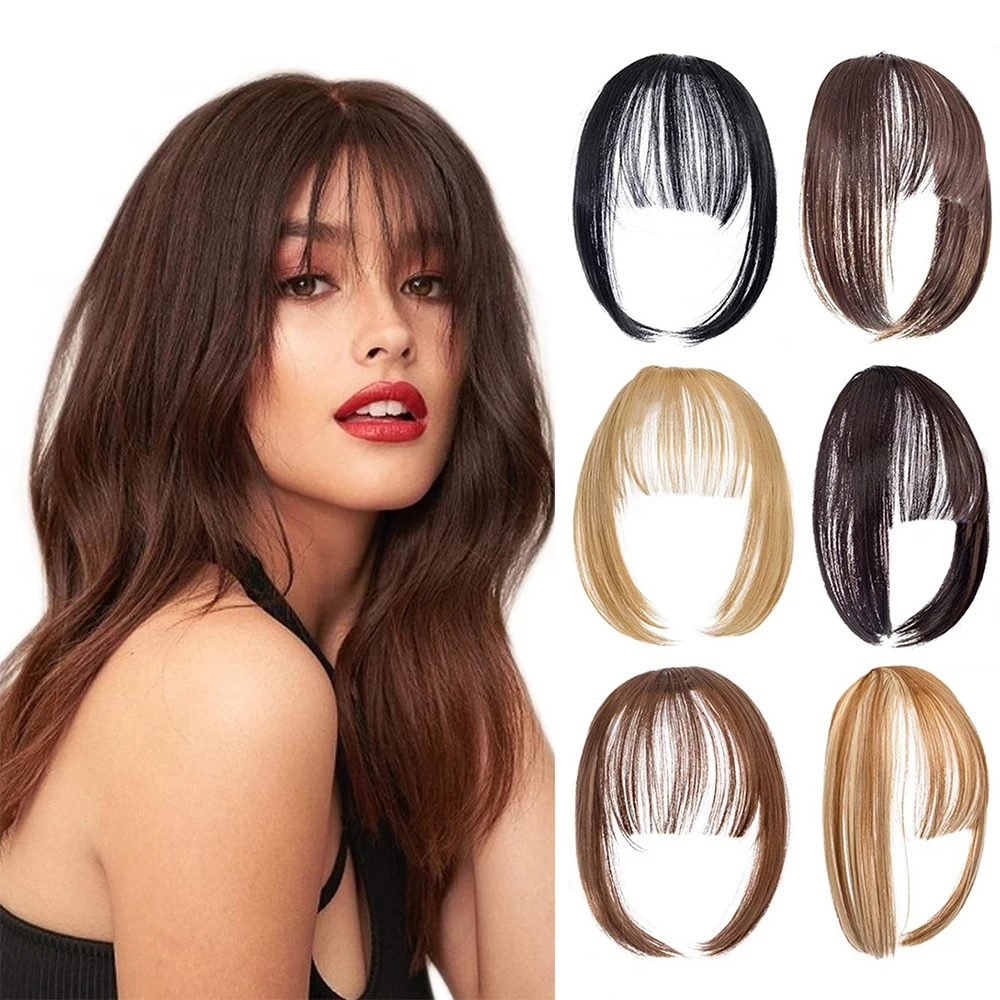 Fringe Bangs Neat Thick As Human Hair Extensions Clip In Hairpiece Side  Topper | eBay