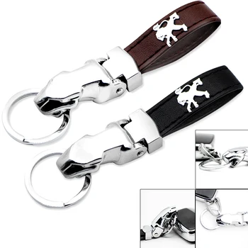 

Leopard Car Key Ring Ornaments Auto Keychian for Peugeots 107 108 206 207 308 307 508 2008 3008 Automobile cars Key Accessories