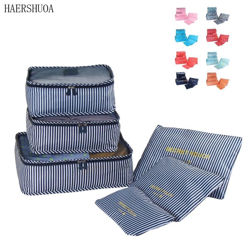 New 6 Pcs Travel Storage Bag Set For Clothes Organizer Tidy Closet Bag For Suitcase Travel Organizer Bag Case Shoes Bucket Bag
