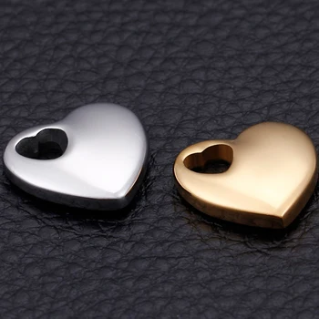 

15Pcs/Lot 15*15MM Gold Stainless Steel Jewelry Accessories Heart Handmade Charms Pendant DIY For Bracelet Necklace Wholesales