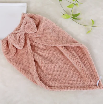 Skin Pink Высокое качество быстрое высыхание волос бантик полотенце Мягкая Толстая Абсорбирующая шапочка для душа для Волос Кепка Новинка - Цвет: Skin Pink