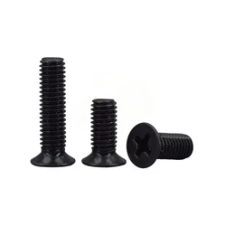 50pcs M1 M1.2 M1.4 M1.6 M2 M2.5 M3 M4 Mini Micro Small Black 304 Stainless steel Cross Phillips Flat Countersunk Head Screw Bolt
