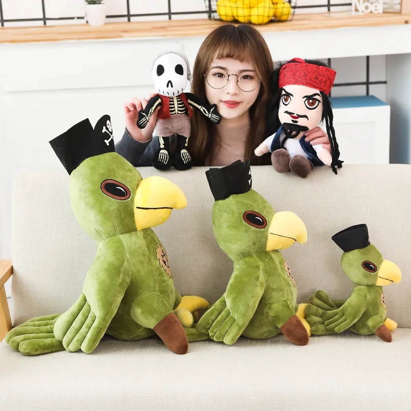 Plush toy Pirates of the Caribbean Skull Pirate Bird stuffed plush toy children hand puppet collection series gift down cotton