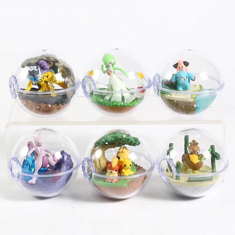 

MONSTER CENTER Gardevoir Farfetch'd Growlithe Mewtwo Cleffa Phanpy Raikou Mini PVC Figures Toys 6pcs/set