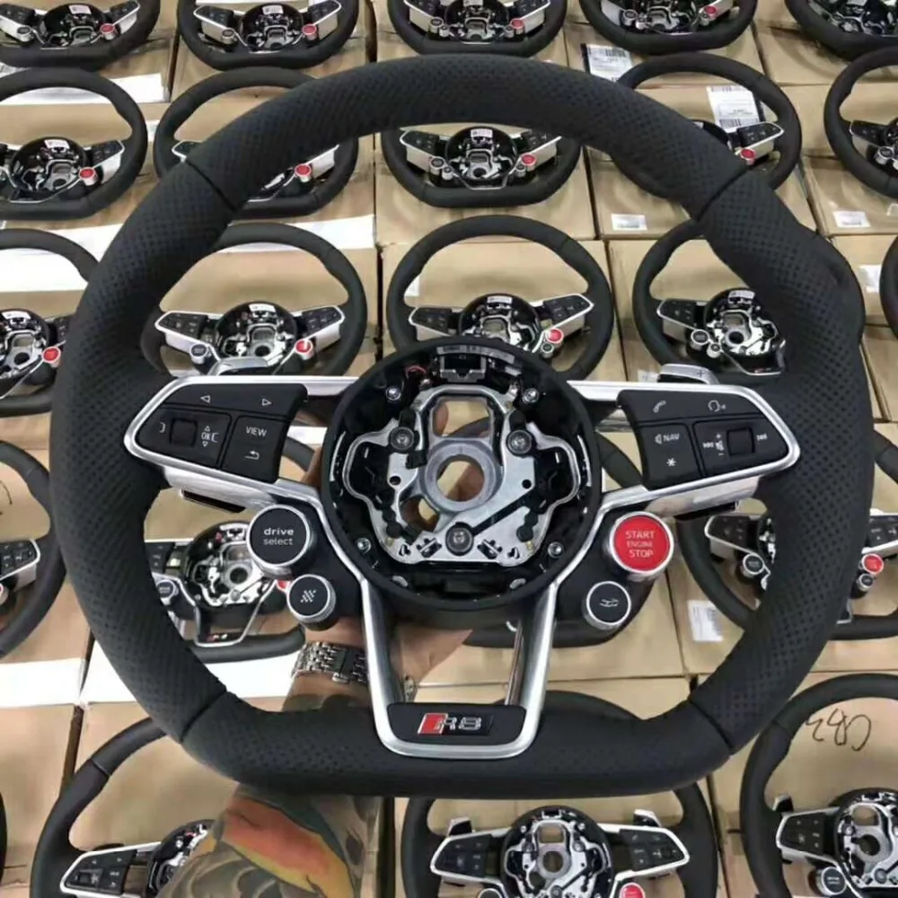 LED Racing Carbon fiber steering wheel with MFS button for Audi R8 20162018 TT 20162019 TTS
