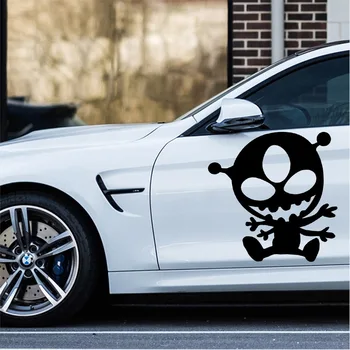 

Newest Crazy Alien Auto Stickers On The Car Decal Car Styling Motorcycle Body Cool Covers Black/Silver