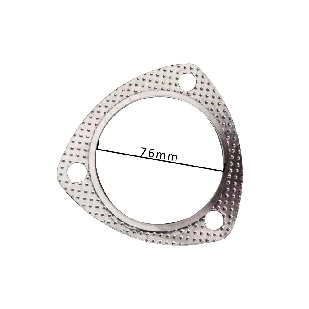 4pcs Universal Stainless Steel Triangle Exhaust Pipe Flange Gasket Down Pipe Gasket 2'' 2.5'' 3'' exhaust gasket