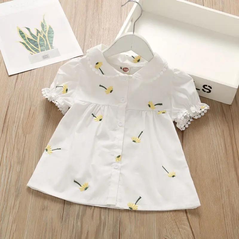 new spring autumn summer Girls Kids printing shirt comfortable cute baby Clothes Children Clothing