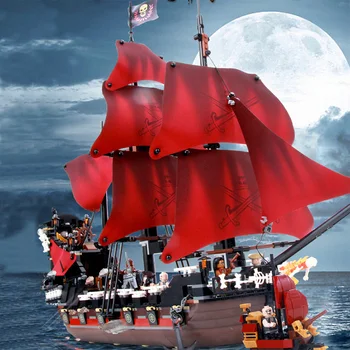

Compatible 4195 Queen Anne's revenge Pirate of the Caribbean Ship Building Blocks Set 16009 Children Toys gifts Movie