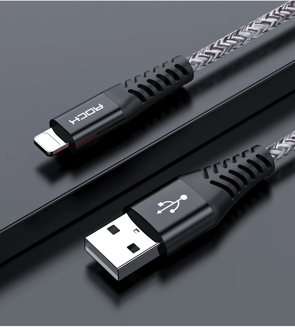 ROCK 3.1A USB кабель для iPhone 11 Pro Max Xs Xr X 8 7 6 Plus 6s ipad быстрое зарядное устройство для мобильного телефона Быстрая зарядка кабель для передачи данных