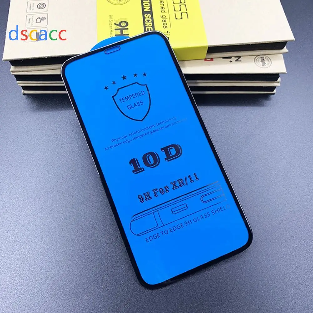 10D Tempered Glass Screen Protector for iPhone 11 Pro Max 6 6s 7 8 Plus X Xs Max Xr 100pcs DHL Free